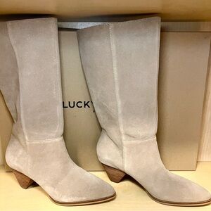 Lucky Brand Fukko Women's Tan Suede Heeled Boots